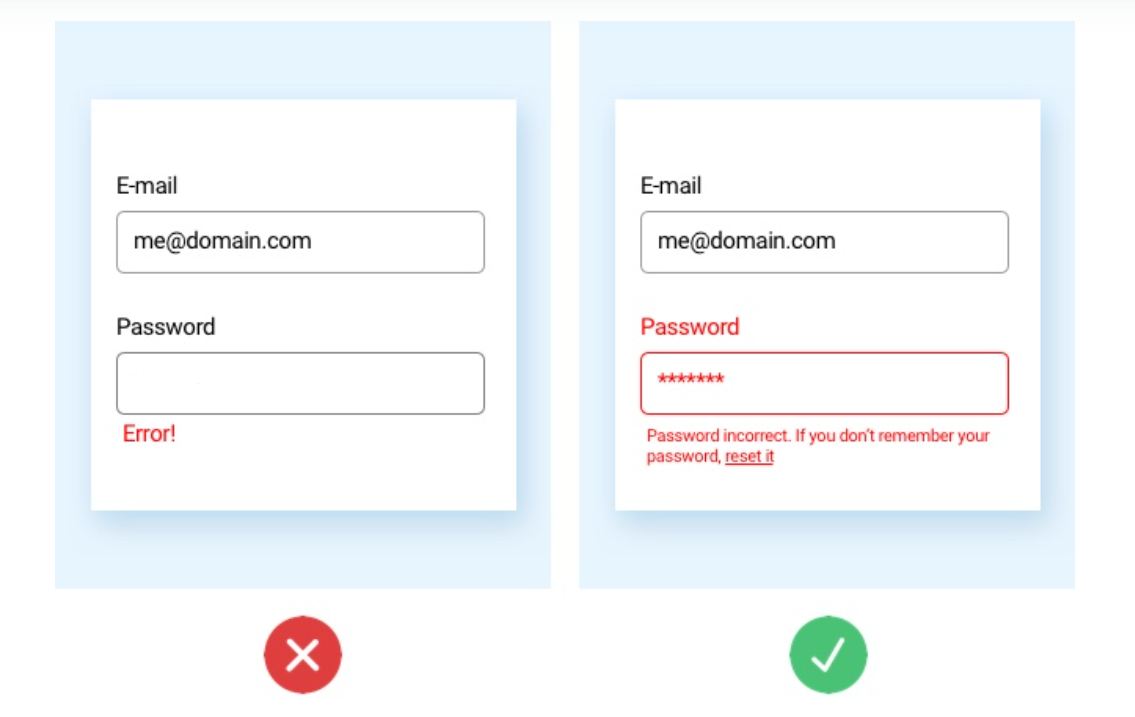Blanking forms issue example