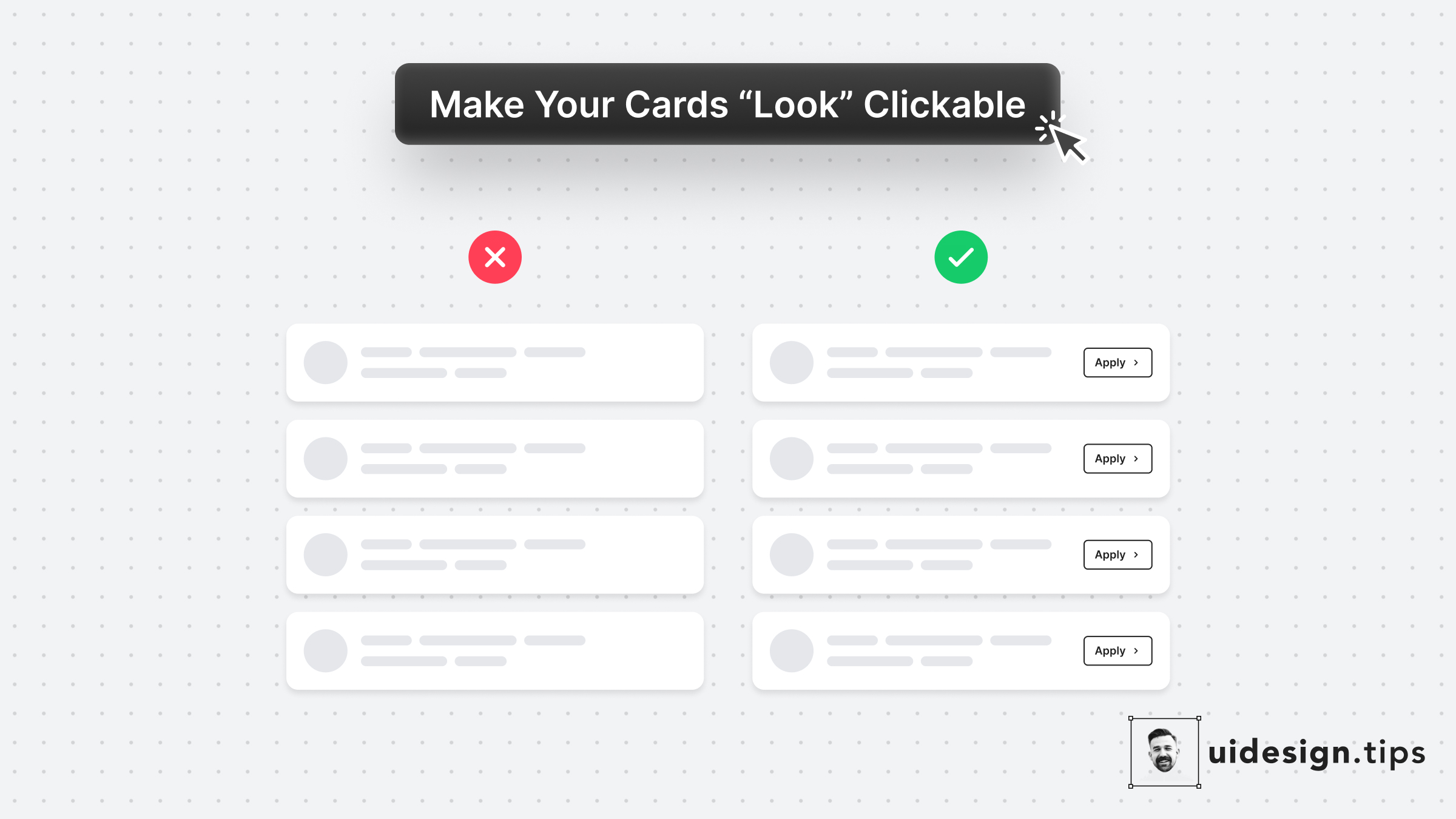 Clickable vs non-clickable confusion example
